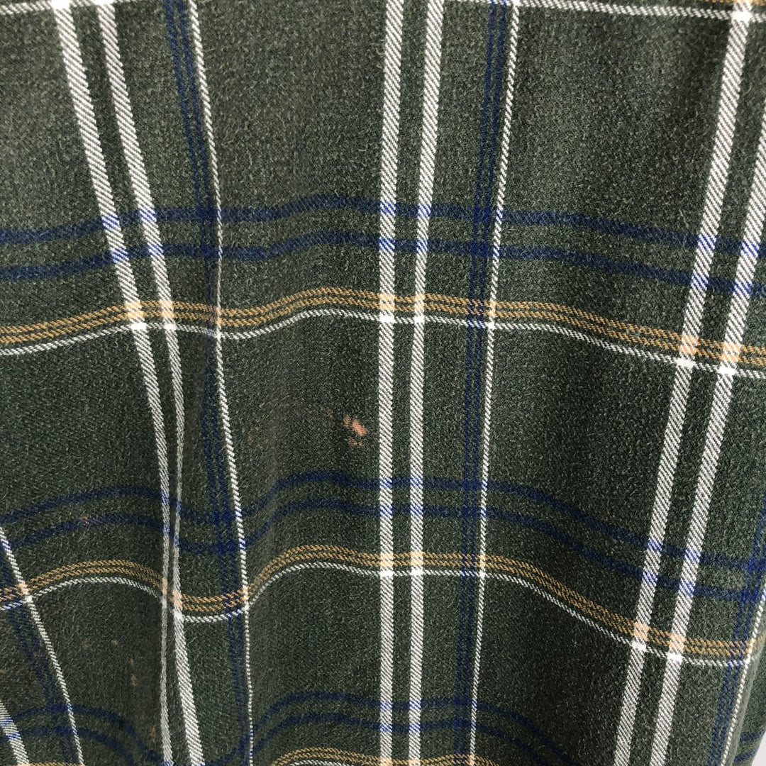Dickies Long Sleeve Flannel Check Shirt, Men's Size L cotton Khaki type Vintage Second Hand
