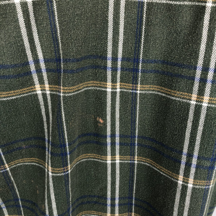 Dickies Long Sleeve Flannel Check Shirt, Men's Size L cotton Khaki type Vintage Second Hand