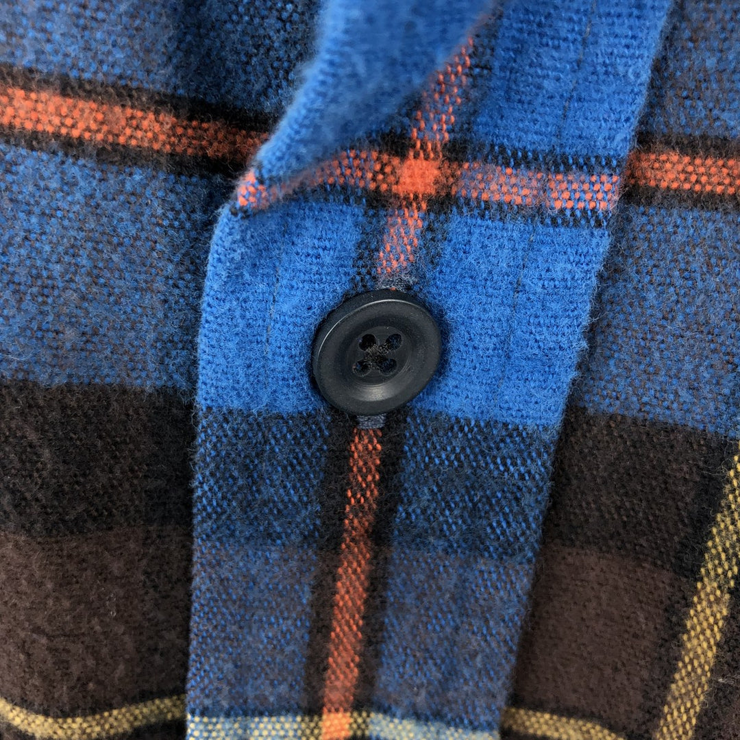 90s-00'S L.L.Bean Traditional Fit Long-Sleeve Flannel Check Shirt, Men's Size XL (Equivalent), Vintage cotton blue type Vintage Second Hand