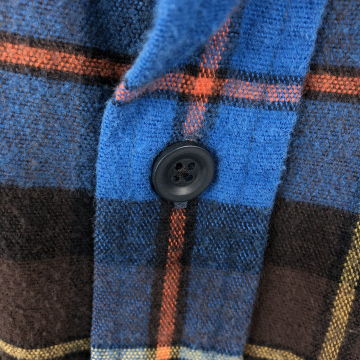 90s-00'S L.L.Bean Traditional Fit Long-Sleeve Flannel Check Shirt, Men's Size XL (Equivalent), Vintage cotton blue type Vintage Second Hand