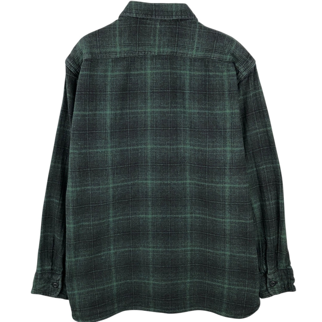 Levi's RELAXED Ombre Check Long-Sleeve Flannel Check Shirt, Men's Size L (approx.) cotton green type Vintage Second Hand