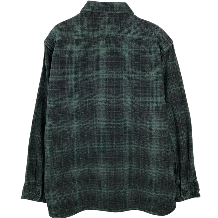 Levi's RELAXED Ombre Check Long-Sleeve Flannel Check Shirt, Men's Size L (approx.) cotton green type Vintage Second Hand