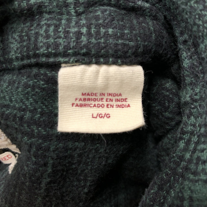 Levi's RELAXED Ombre Check Long-Sleeve Flannel Check Shirt, Men's Size L (approx.) cotton green type Vintage Second Hand