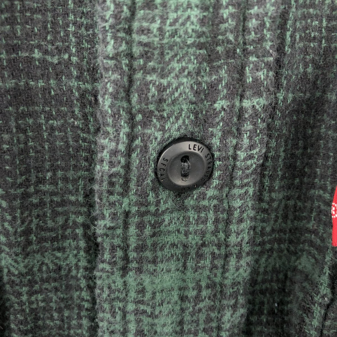 Levi's RELAXED Ombre Check Long-Sleeve Flannel Check Shirt, Men's Size L (approx.) cotton green type Vintage Second Hand