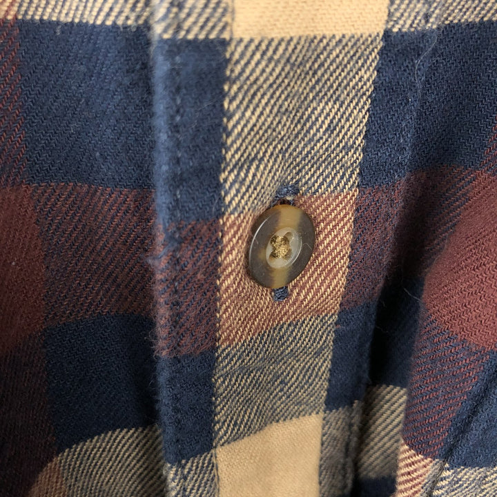 Carhartt Relaxed Fit Long Sleeve Button-Down Light Flannel Check Shirt, Men's Size XL cotton navy blue type Vintage Second Hand