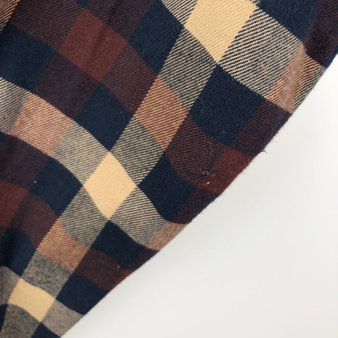 Carhartt Relaxed Fit Long Sleeve Button-Down Light Flannel Check Shirt, Men's Size XL cotton navy blue type Vintage Second Hand