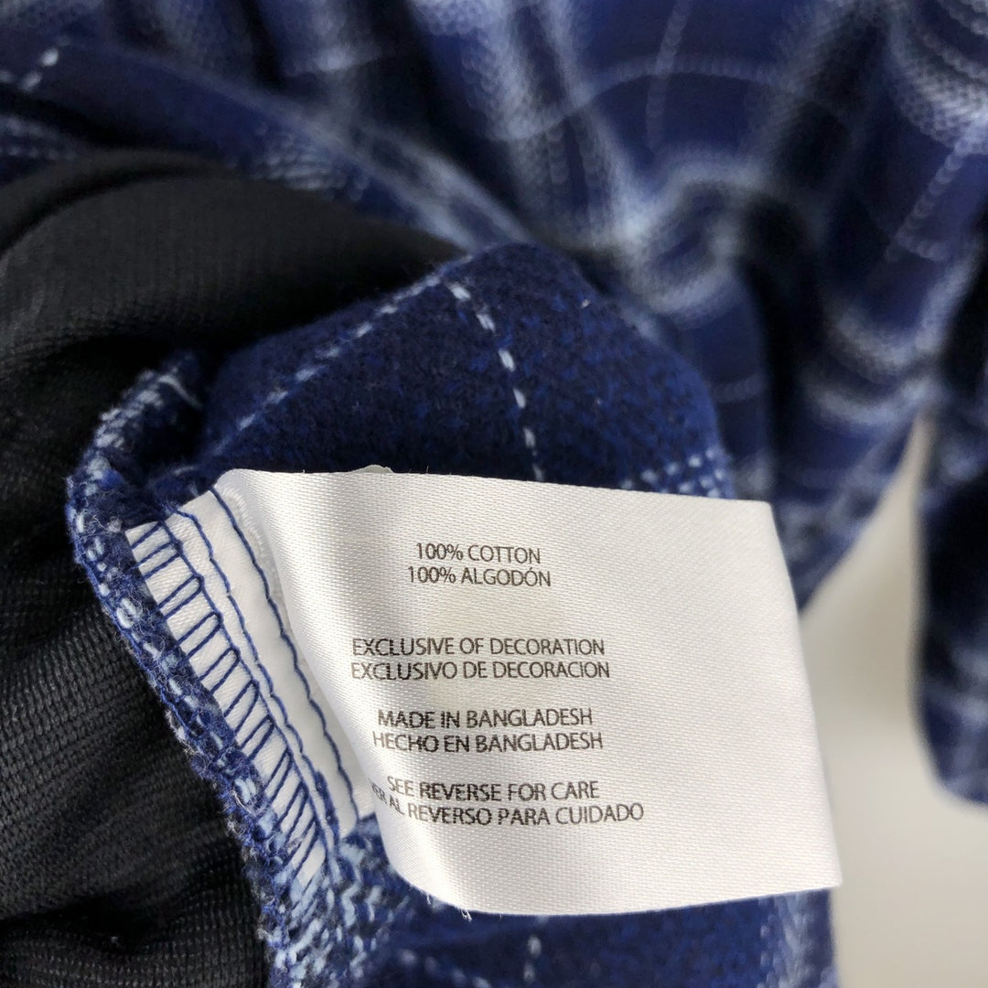 2000'S WOOLRICH Long Sleeve Flannel Check Shirt, Men's Size XL cotton navy blue type Vintage Second Hand
