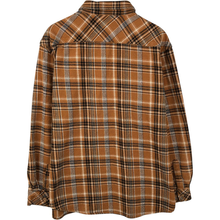 Dickies Long Sleeve Flannel Check Shirt Men's XL cotton brown type Vintage Second Hand