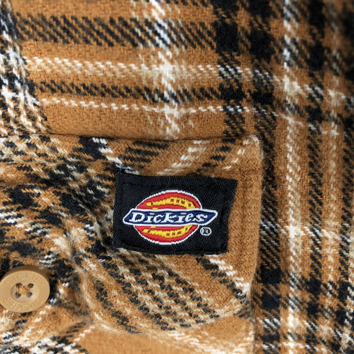 Dickies Long Sleeve Flannel Check Shirt Men's XL cotton brown type Vintage Second Hand