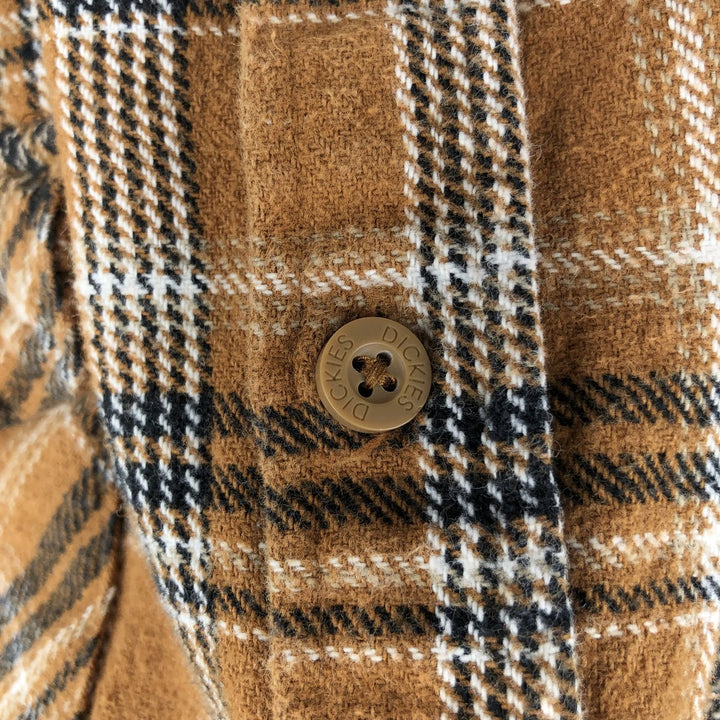 Dickies Long Sleeve Flannel Check Shirt Men's XL cotton brown type Vintage Second Hand