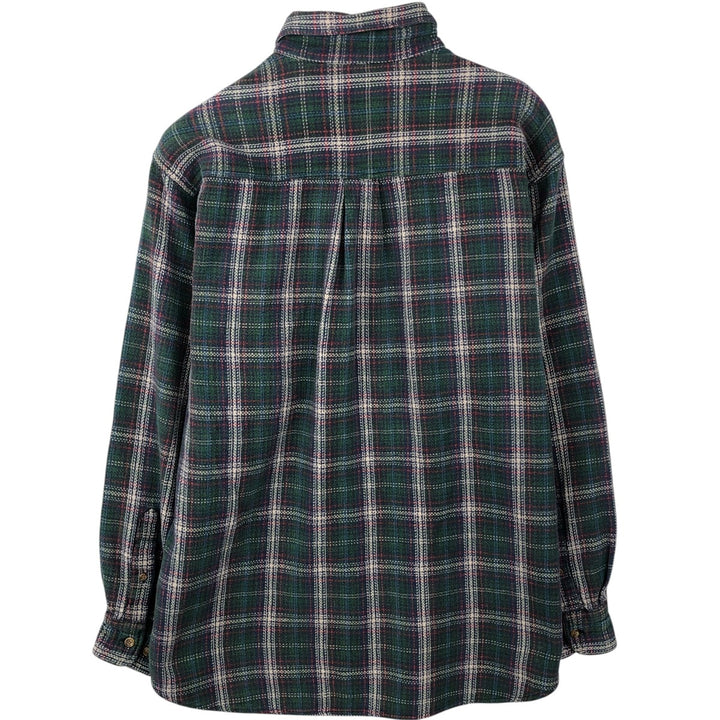 90s-00'S Woolrich Long-Sleeve Button-Down Flannel Check Shirt, Men's Size L (Equivalent), Vintage cotton green type Vintage Second Hand