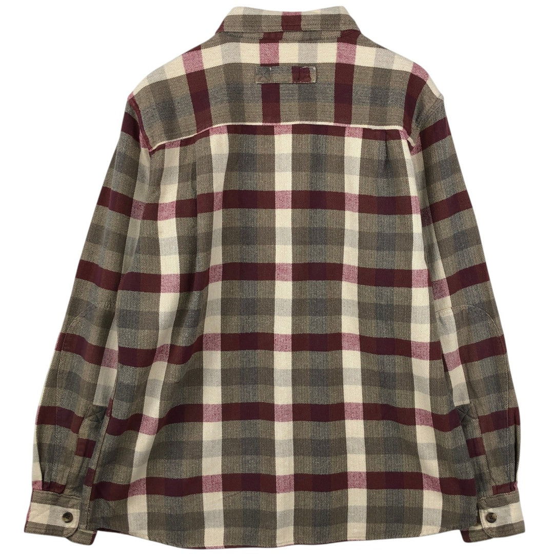 WOOLRICH Long Sleeve Flannel Check Shirt, Men's Size L unclear Beige type Vintage Second Hand