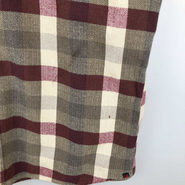 WOOLRICH Long Sleeve Flannel Check Shirt, Men's Size L unclear Beige type Vintage Second Hand
