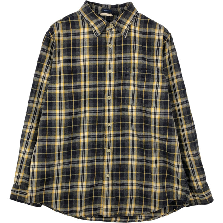 GAP Relaxed Long Sleeve Flannel Check Shirt, Men's Size L cotton yellow type Vintage Second Hand