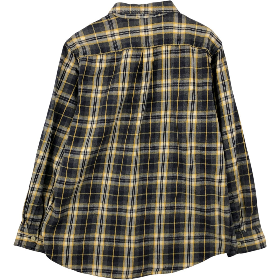 GAP Relaxed Long Sleeve Flannel Check Shirt, Men's Size L cotton yellow type Vintage Second Hand