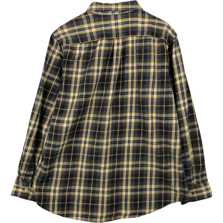 GAP Relaxed Long Sleeve Flannel Check Shirt, Men's Size L cotton yellow type Vintage Second Hand