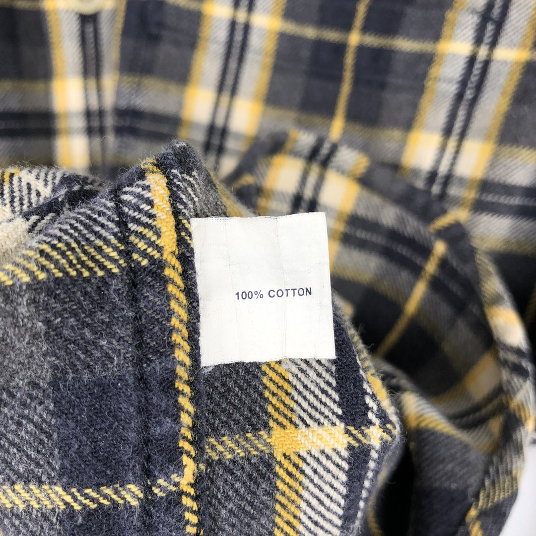 GAP Relaxed Long Sleeve Flannel Check Shirt, Men's Size L cotton yellow type Vintage Second Hand