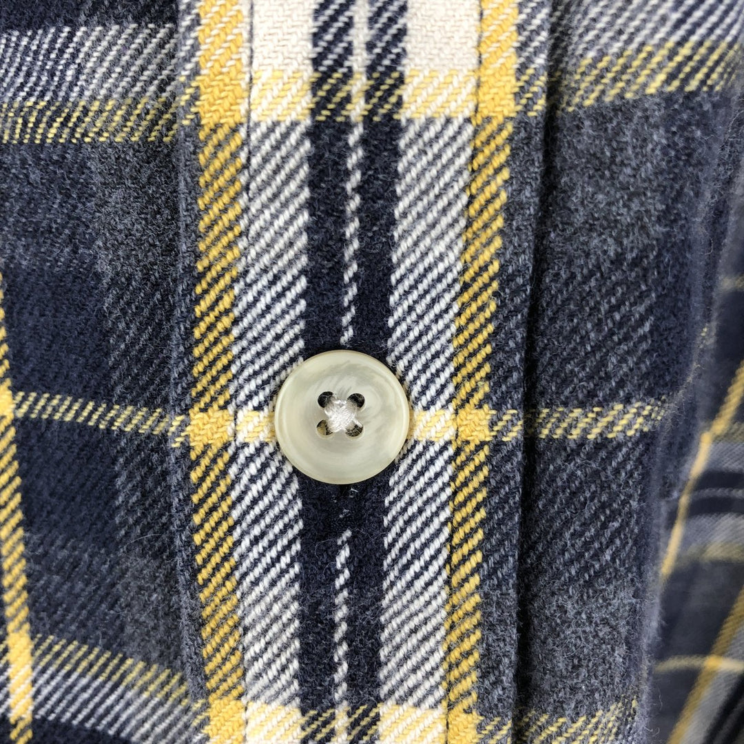 GAP Relaxed Long Sleeve Flannel Check Shirt, Men's Size L cotton yellow type Vintage Second Hand