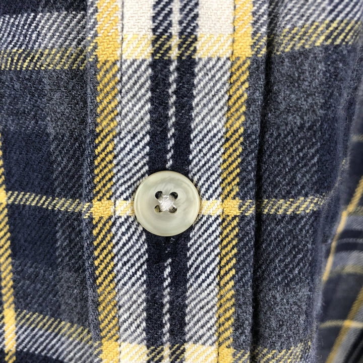 GAP Relaxed Long Sleeve Flannel Check Shirt, Men's Size L cotton yellow type Vintage Second Hand