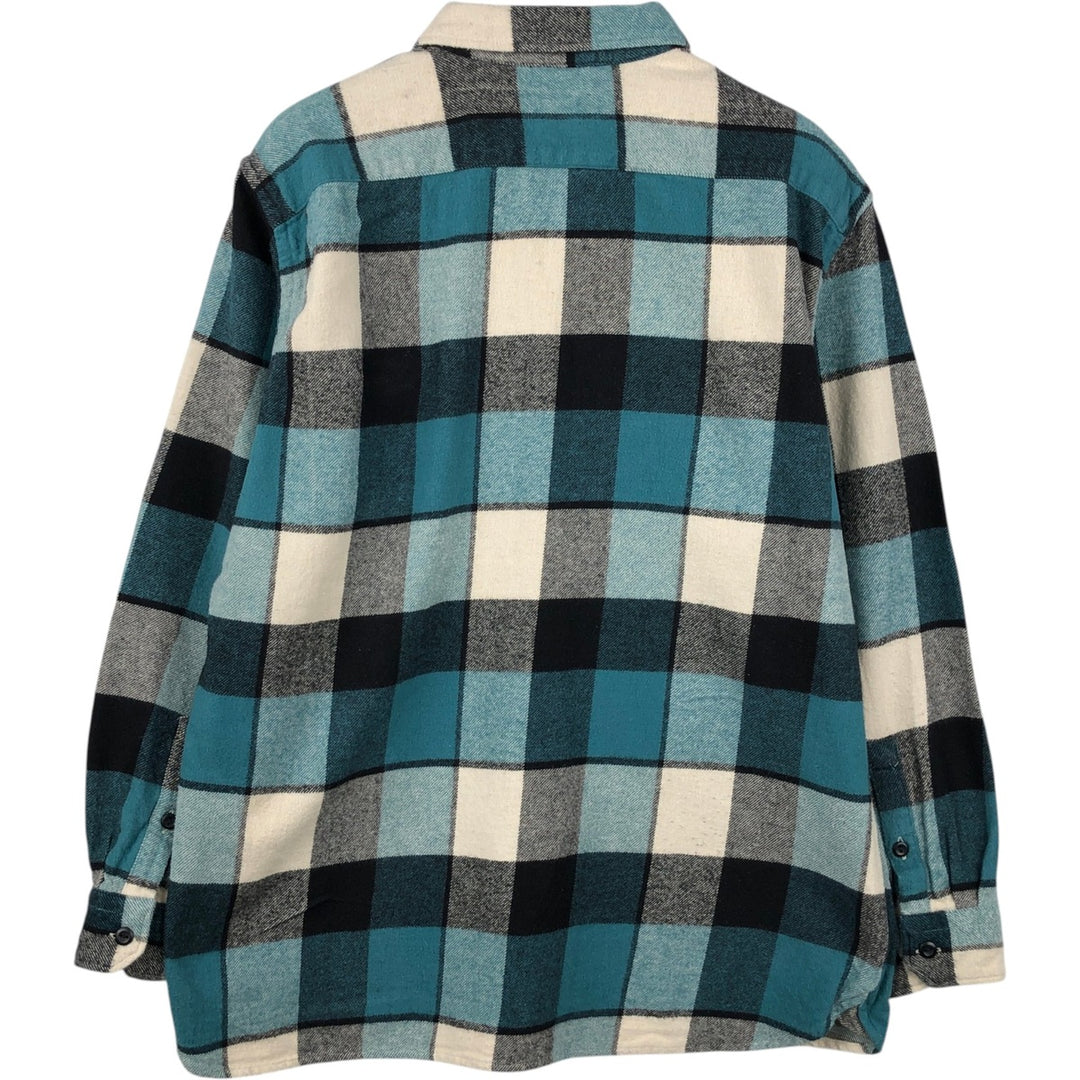 Levi's Relaxed Long-Sleeve Flannel Check Shirt, Men's Size L (approx.) cotton turquoise blue Vintage Second Hand