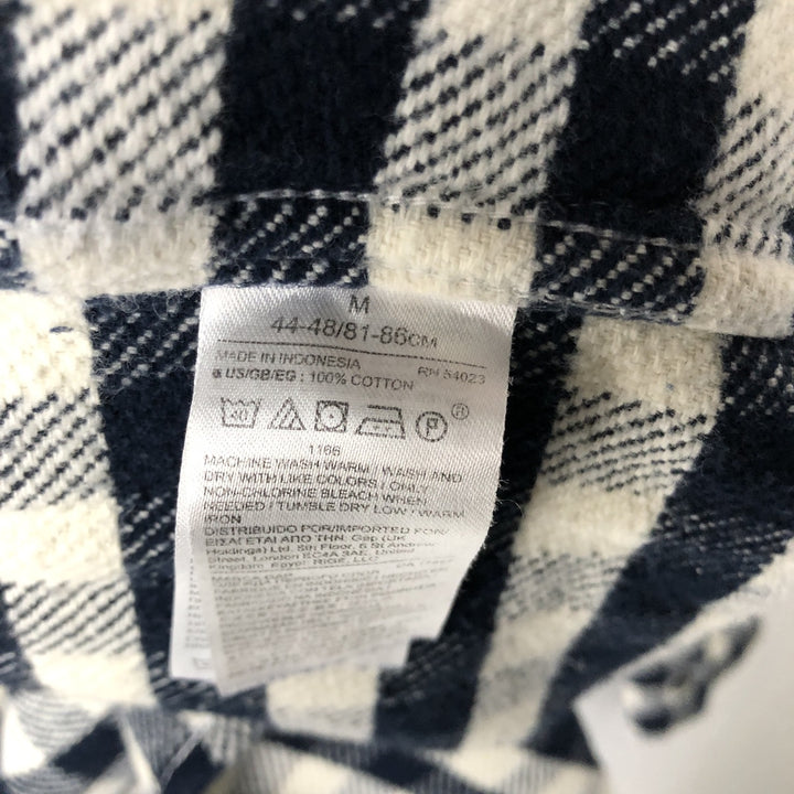 GAP STANDARD FIT Long-Sleeve Flannel Check Shirt, Men's Size M (approx.) cotton navy blue type Vintage Second Hand