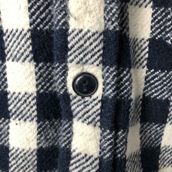 GAP STANDARD FIT Long-Sleeve Flannel Check Shirt, Men's Size M (approx.) cotton navy blue type Vintage Second Hand