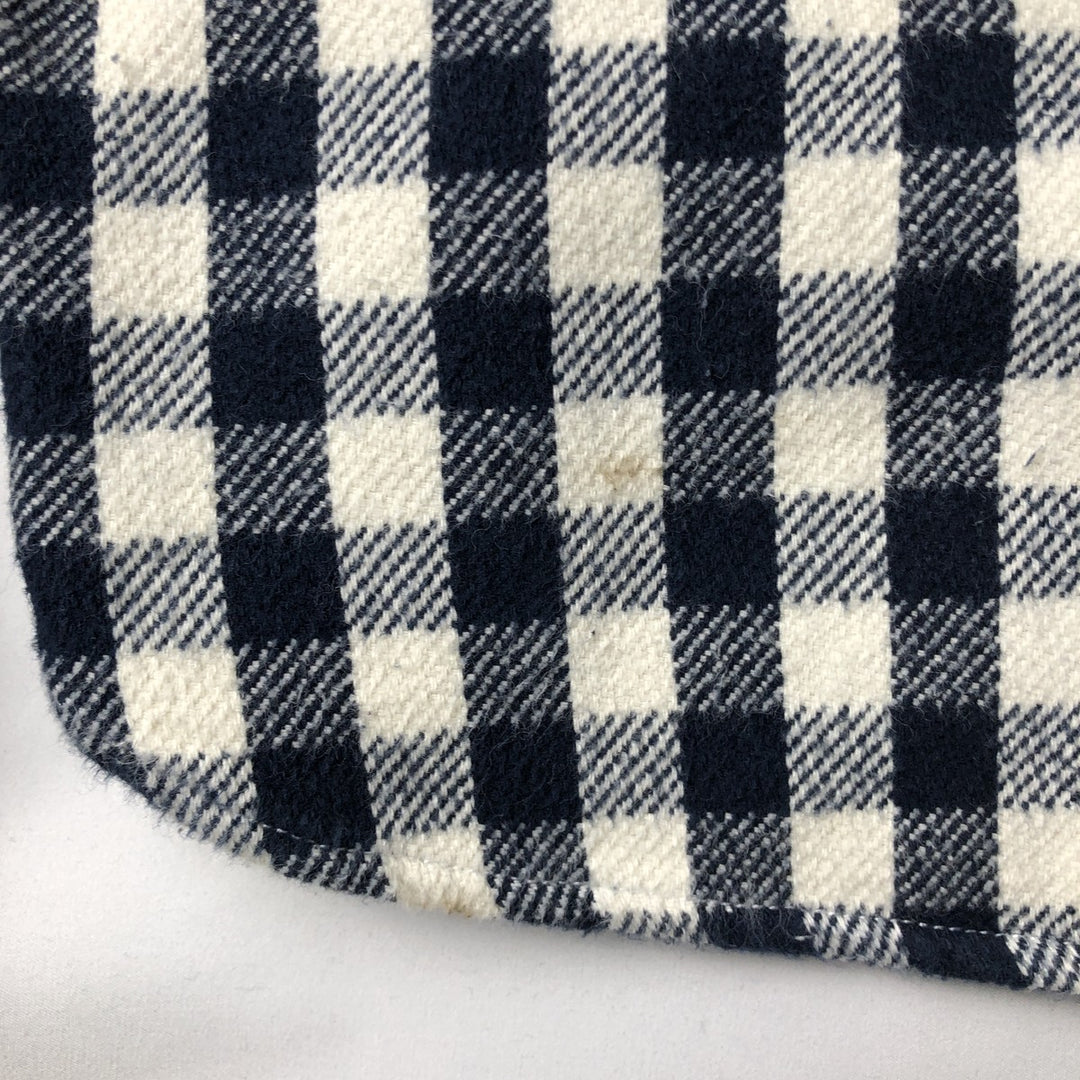 GAP STANDARD FIT Long-Sleeve Flannel Check Shirt, Men's Size M (approx.) cotton navy blue type Vintage Second Hand