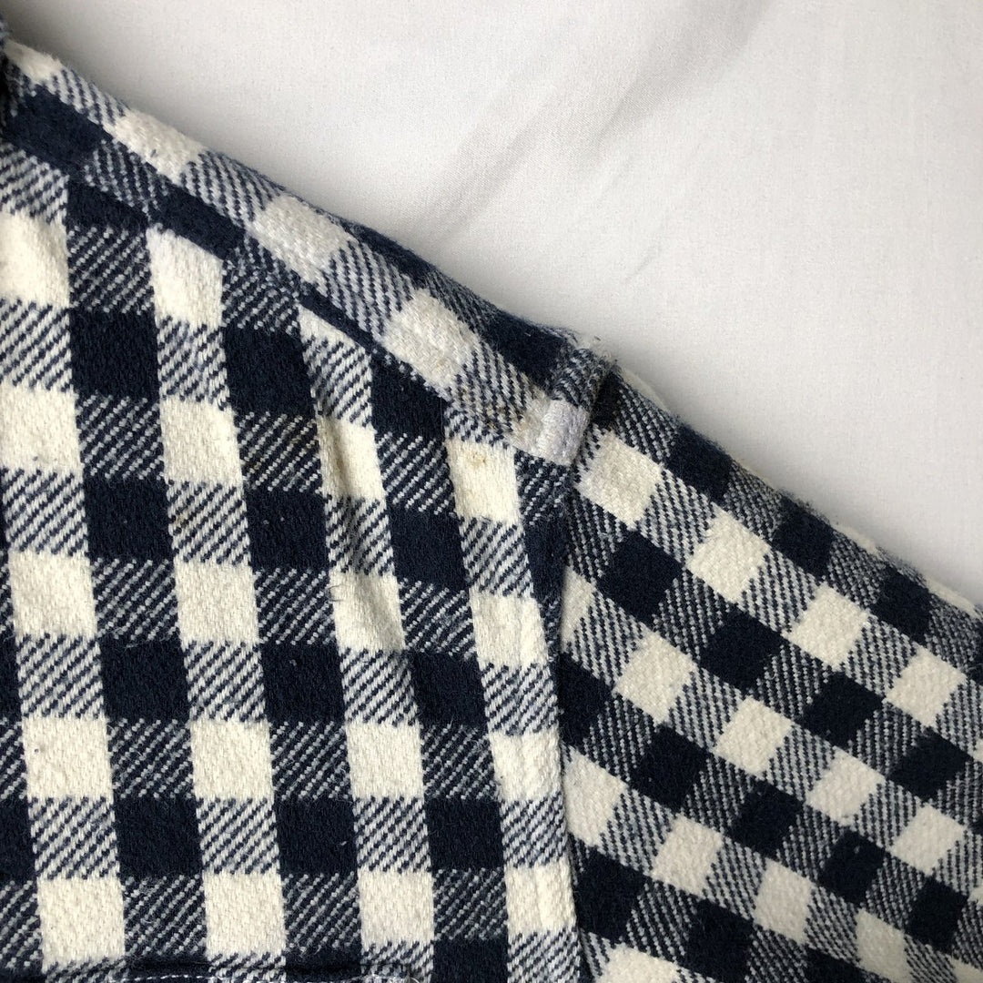 GAP STANDARD FIT Long-Sleeve Flannel Check Shirt, Men's Size M (approx.) cotton navy blue type Vintage Second Hand
