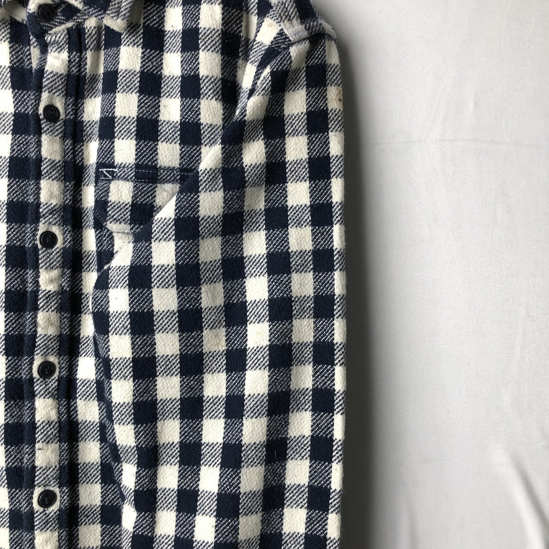 GAP STANDARD FIT Long-Sleeve Flannel Check Shirt, Men's Size M (approx.) cotton navy blue type Vintage Second Hand