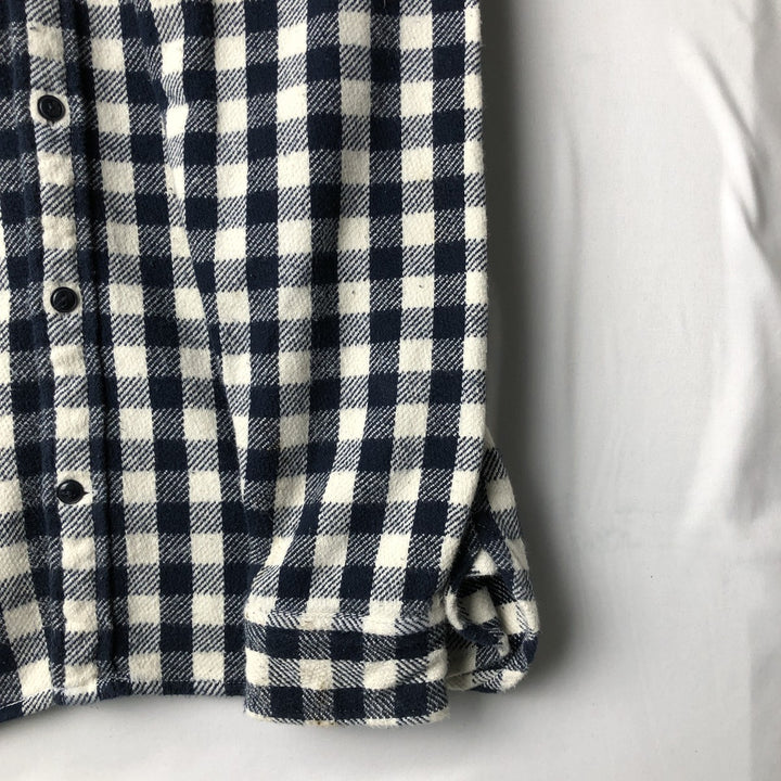 GAP STANDARD FIT Long-Sleeve Flannel Check Shirt, Men's Size M (approx.) cotton navy blue type Vintage Second Hand