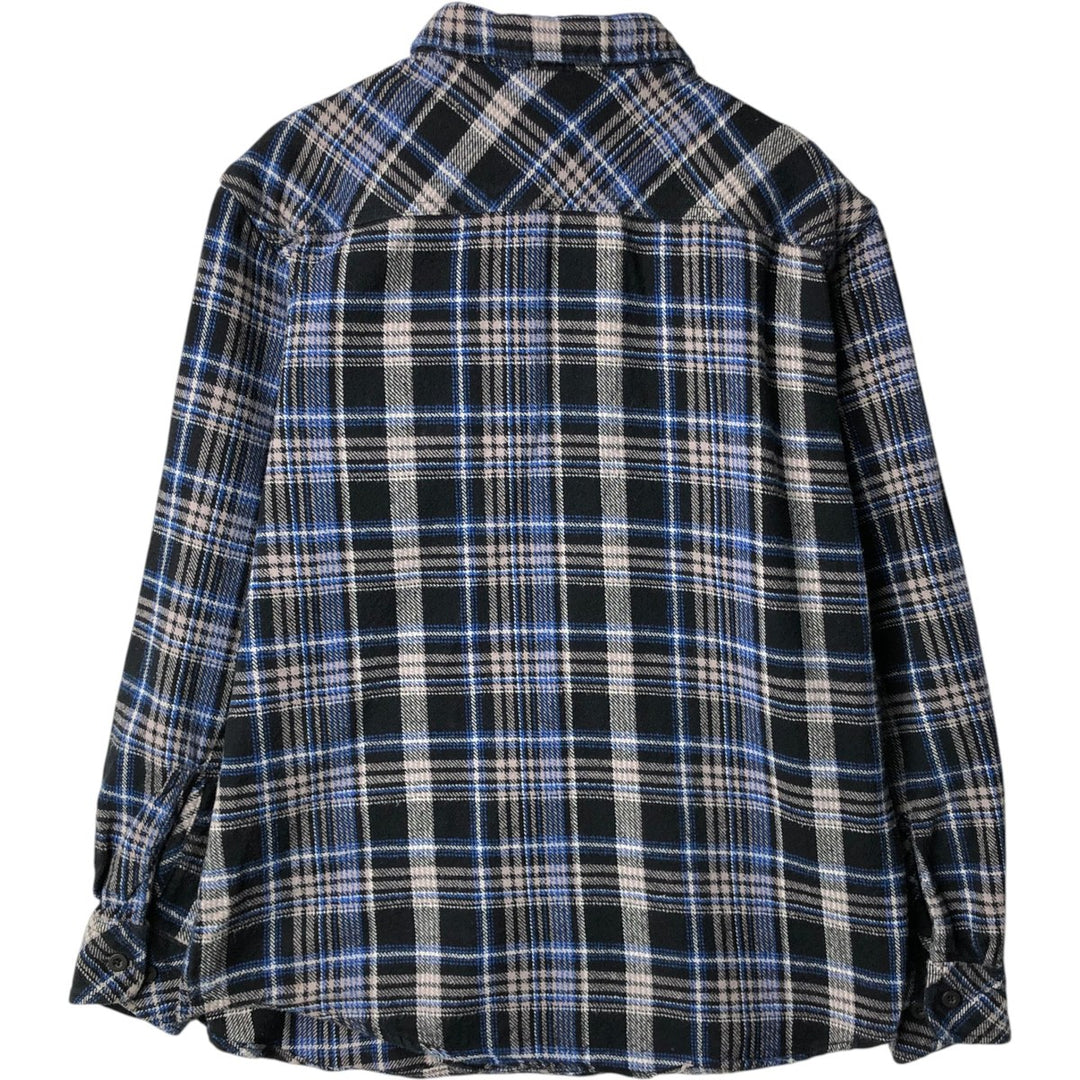 Dickies Long Sleeve Flannel Check Shirt, Men's Size Medium cotton black type Vintage Second Hand
