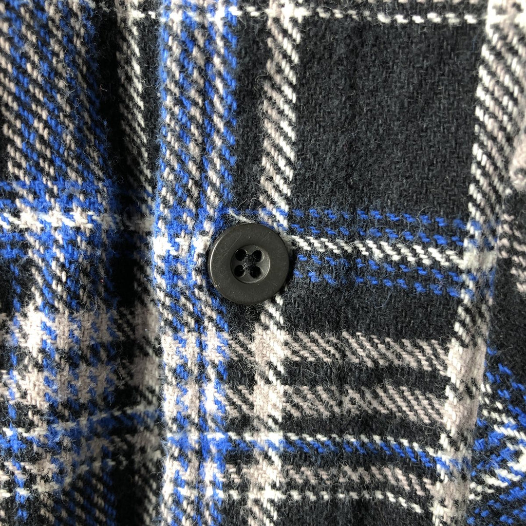 Dickies Long Sleeve Flannel Check Shirt, Men's Size Medium cotton black type Vintage Second Hand
