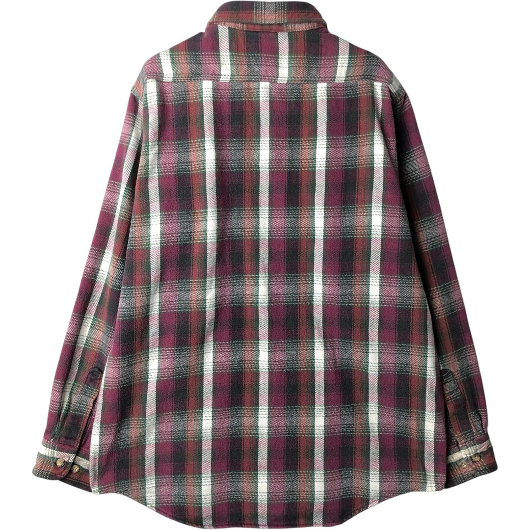 80s-90'S Carhartt Long-Sleeve Flannel Check Shirt, Men's Size M (approx.), Vintage unclear wine-red Vintage Second Hand