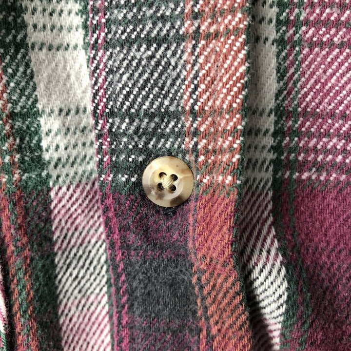 80s-90'S Carhartt Long-Sleeve Flannel Check Shirt, Men's Size M (approx.), Vintage unclear wine-red Vintage Second Hand