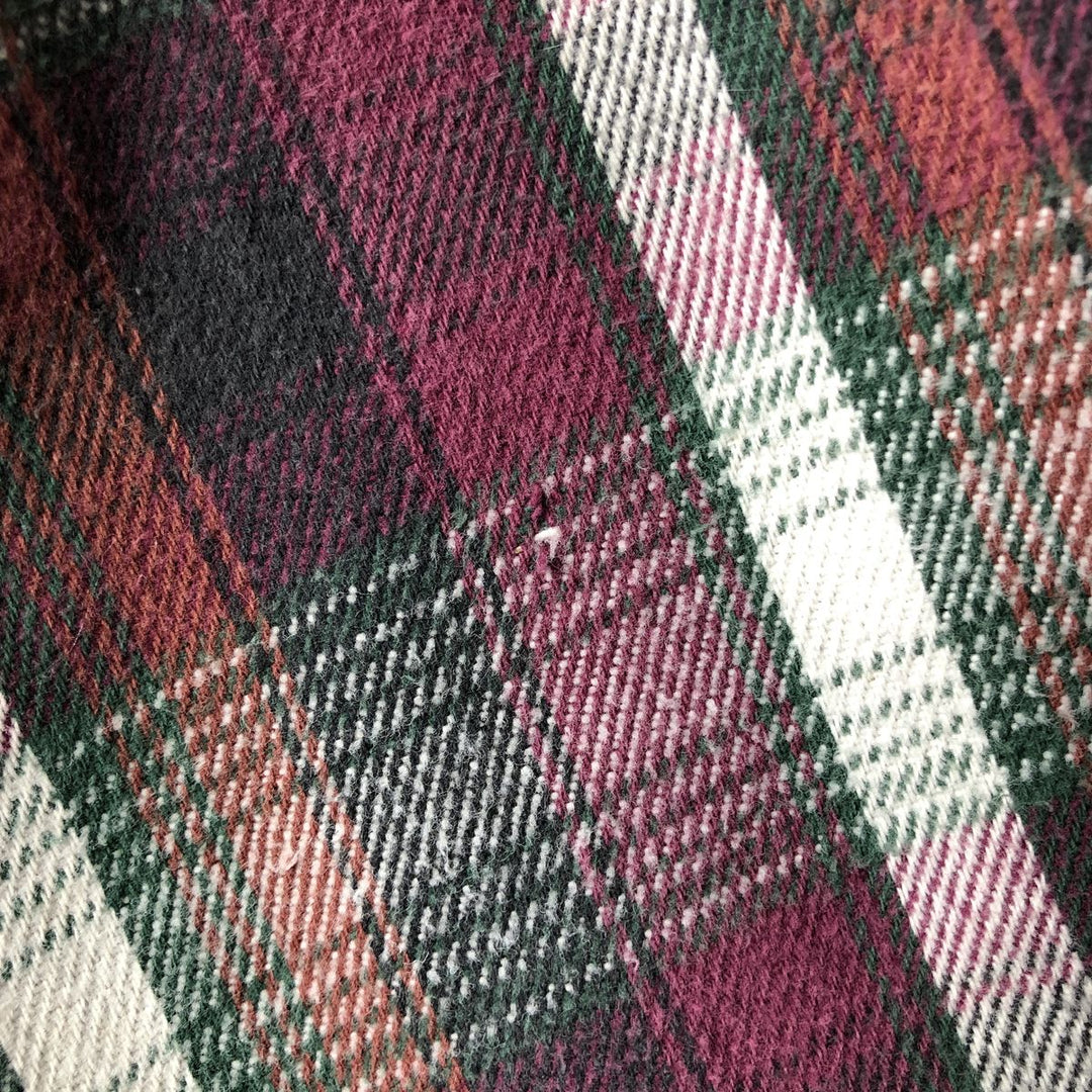80s-90'S Carhartt Long-Sleeve Flannel Check Shirt, Men's Size M (approx.), Vintage unclear wine-red Vintage Second Hand