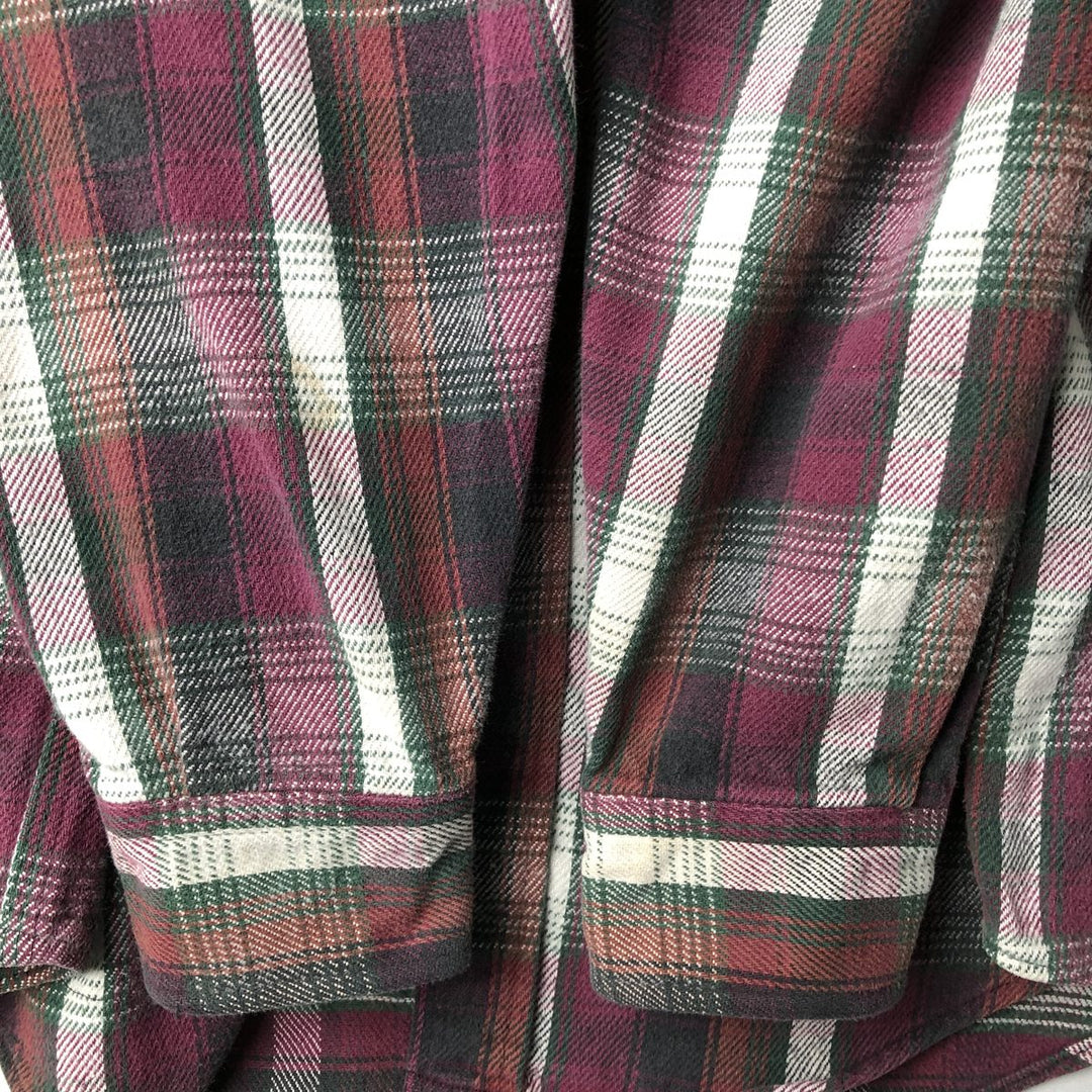 80s-90'S Carhartt Long-Sleeve Flannel Check Shirt, Men's Size M (approx.), Vintage unclear wine-red Vintage Second Hand