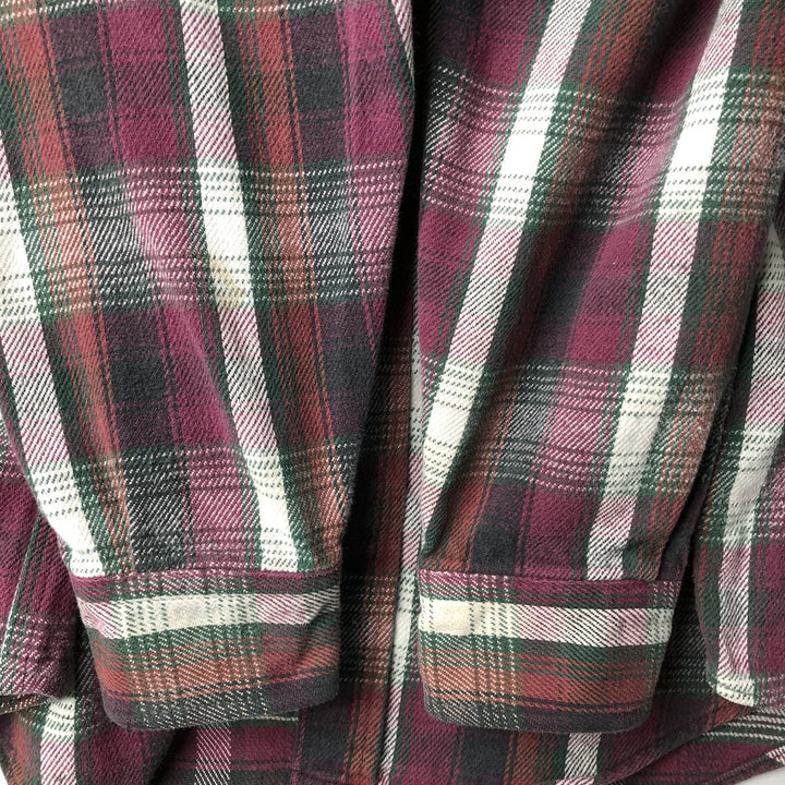 80s-90'S Carhartt Long-Sleeve Flannel Check Shirt, Men's Size M (approx.), Vintage unclear wine-red Vintage Second Hand