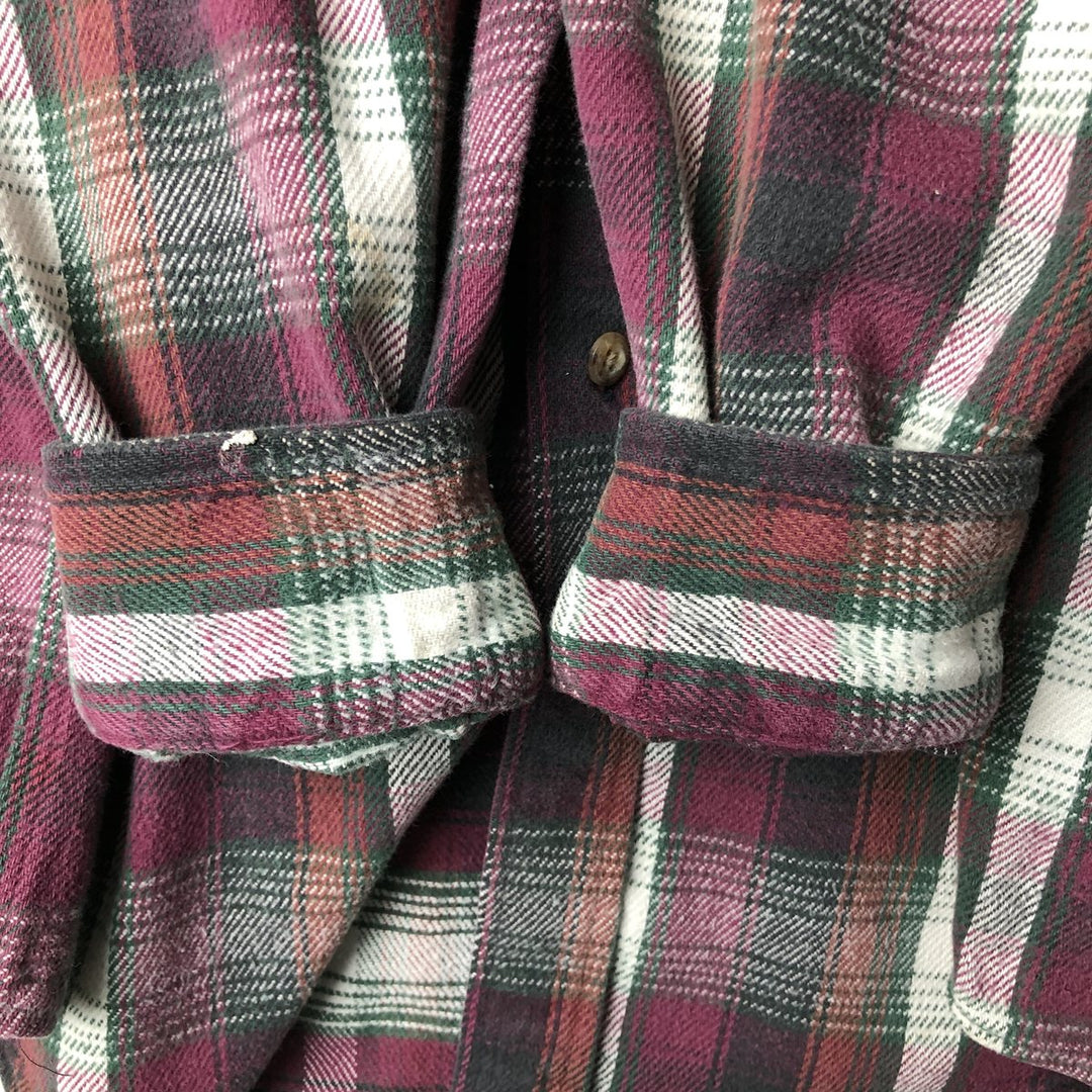 80s-90'S Carhartt Long-Sleeve Flannel Check Shirt, Men's Size M (approx.), Vintage unclear wine-red Vintage Second Hand