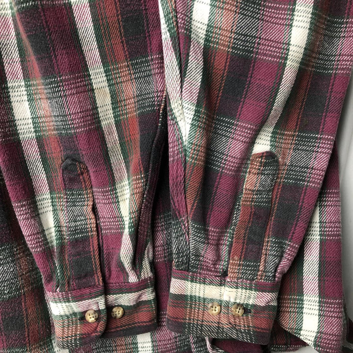 80s-90'S Carhartt Long-Sleeve Flannel Check Shirt, Men's Size M (approx.), Vintage unclear wine-red Vintage Second Hand