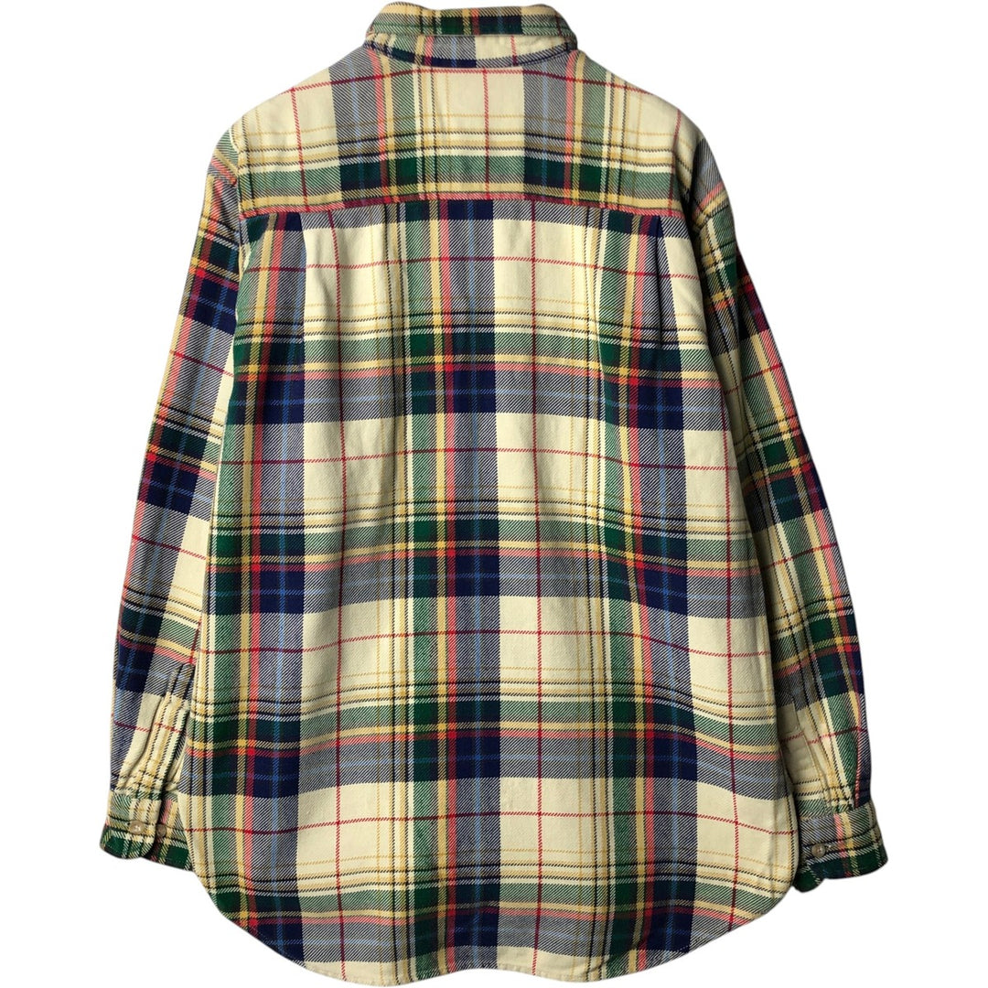 90'S Banana Republic Tartan Check Long-Sleeve Flannel Check Shirt, Men's Size M (approx.), Vintage cotton unbleached Vintage Second Hand