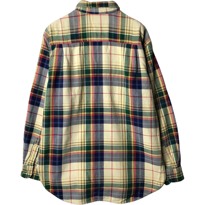 90'S Banana Republic Tartan Check Long-Sleeve Flannel Check Shirt, Men's Size M (approx.), Vintage cotton unbleached Vintage Second Hand