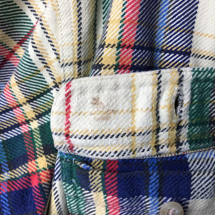 90'S Banana Republic Tartan Check Long-Sleeve Flannel Check Shirt, Men's Size M (approx.), Vintage cotton unbleached Vintage Second Hand
