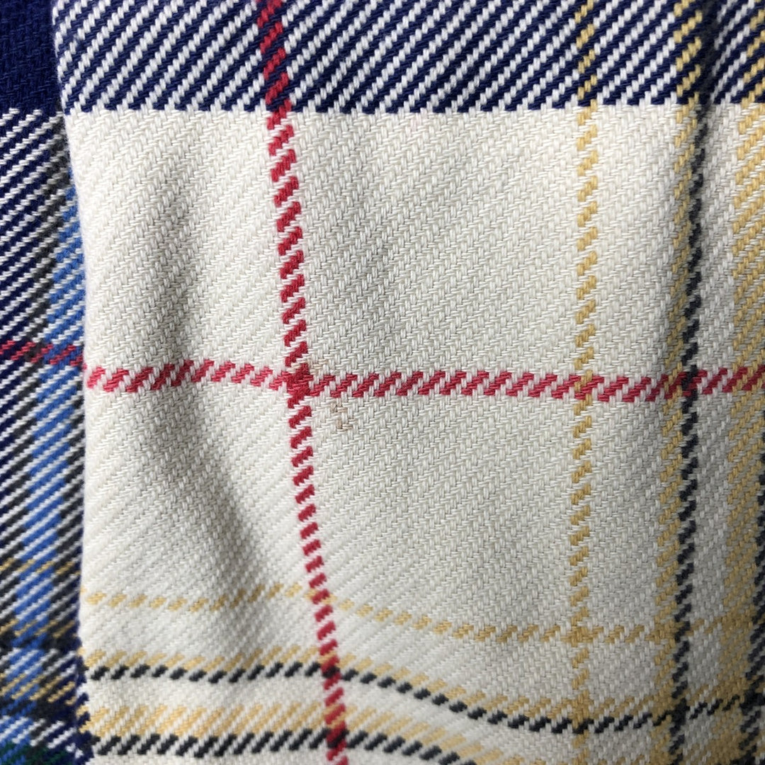 90'S Banana Republic Tartan Check Long-Sleeve Flannel Check Shirt, Men's Size M (approx.), Vintage cotton unbleached Vintage Second Hand