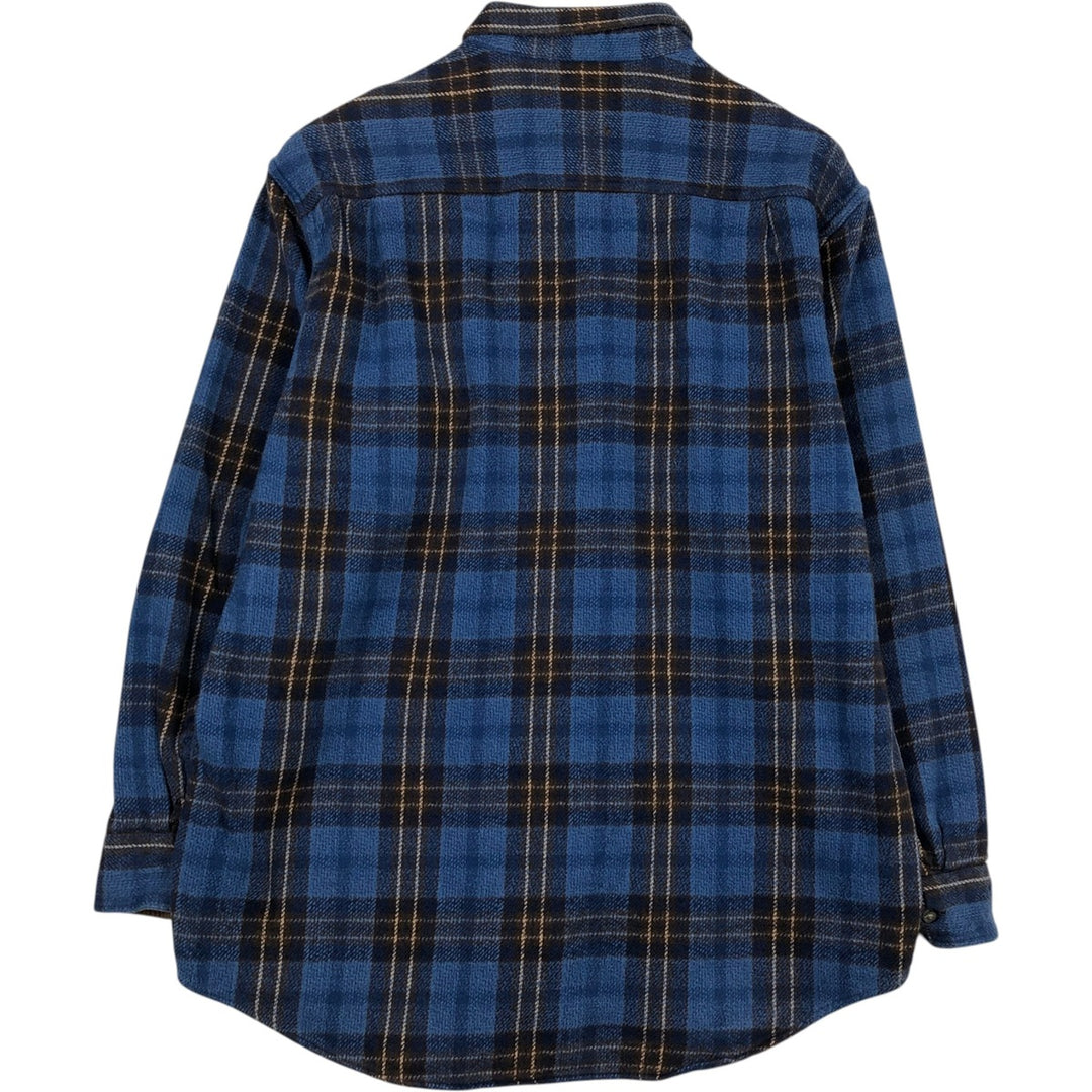90s-00'S Vintage St. John's Bay Long Sleeve Flannel Check Shirt, Men's Size L cotton blue type Vintage Second Hand