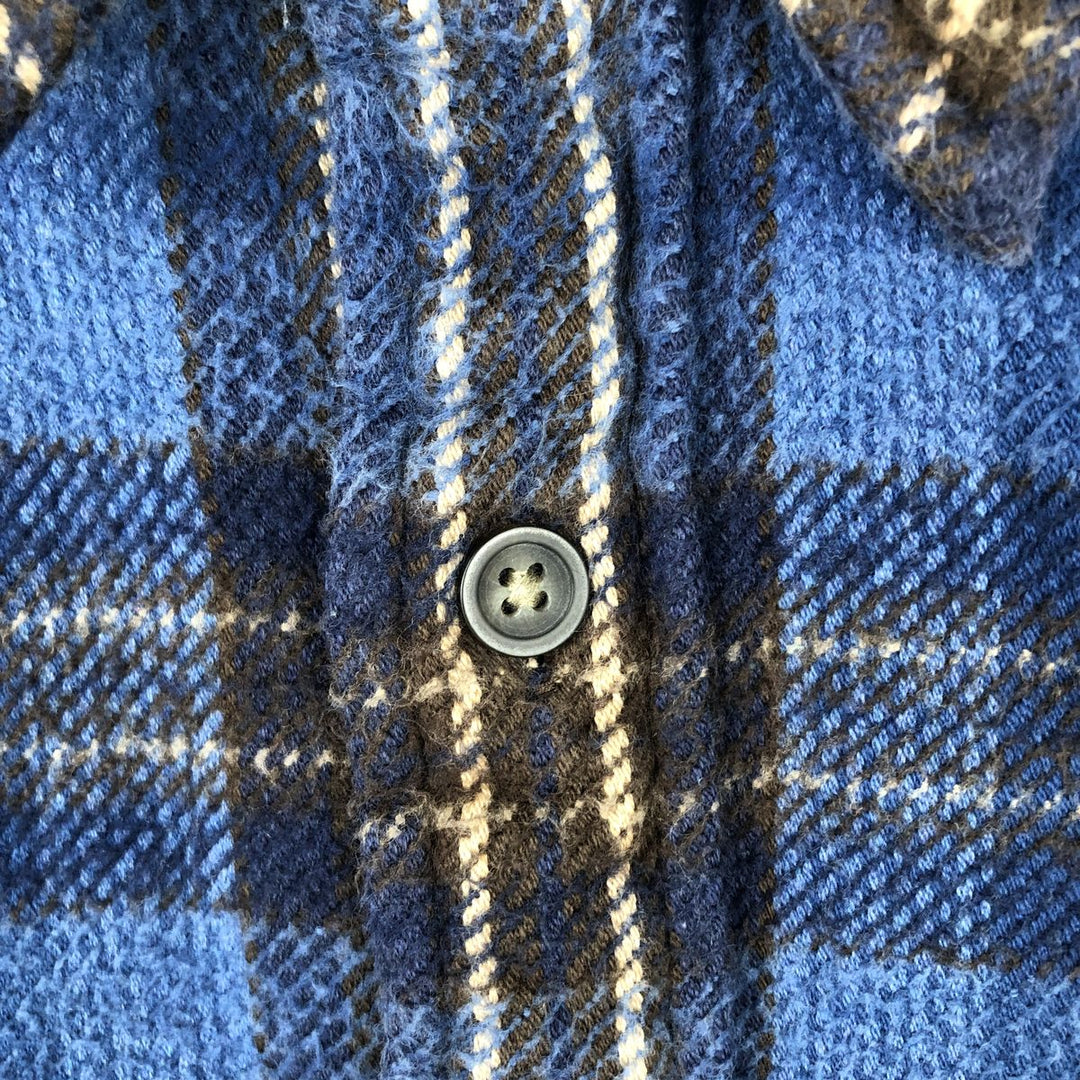90s-00'S Vintage St. John's Bay Long Sleeve Flannel Check Shirt, Men's Size L cotton blue type Vintage Second Hand