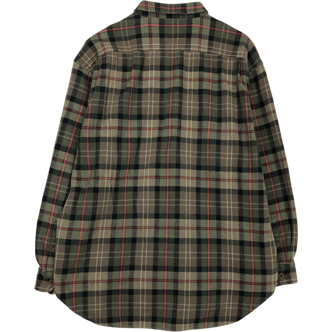 90'S GAP Old Gap Herringbone Long-Sleeve Flannel Check Shirt, Men's XL Equivalent, Thick Fabric, Vintage cotton Khaki type Vintage Second Hand