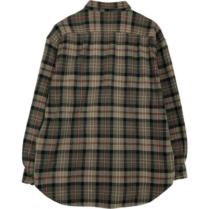 90'S GAP Old Gap Herringbone Long-Sleeve Flannel Check Shirt, Men's XL Equivalent, Thick Fabric, Vintage cotton Khaki type Vintage Second Hand