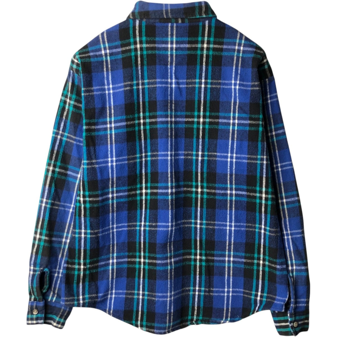 90'S FIELD and STREAM Long-Sleeve Flannel Check Shirt, Men's Size XL (Equivalent), Vintage unclear blue type Vintage Second Hand