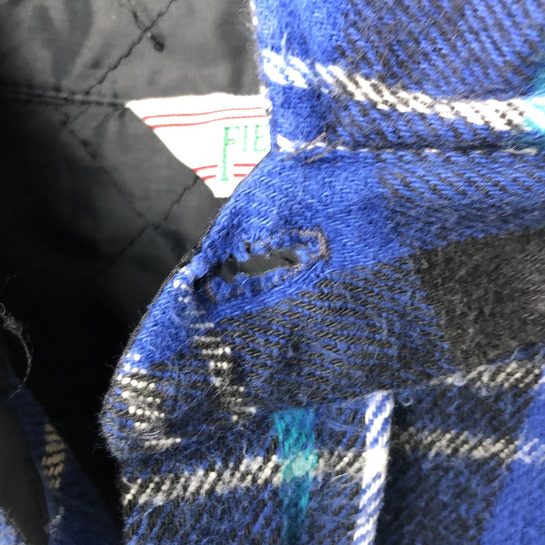 90'S FIELD and STREAM Long-Sleeve Flannel Check Shirt, Men's Size XL (Equivalent), Vintage unclear blue type Vintage Second Hand