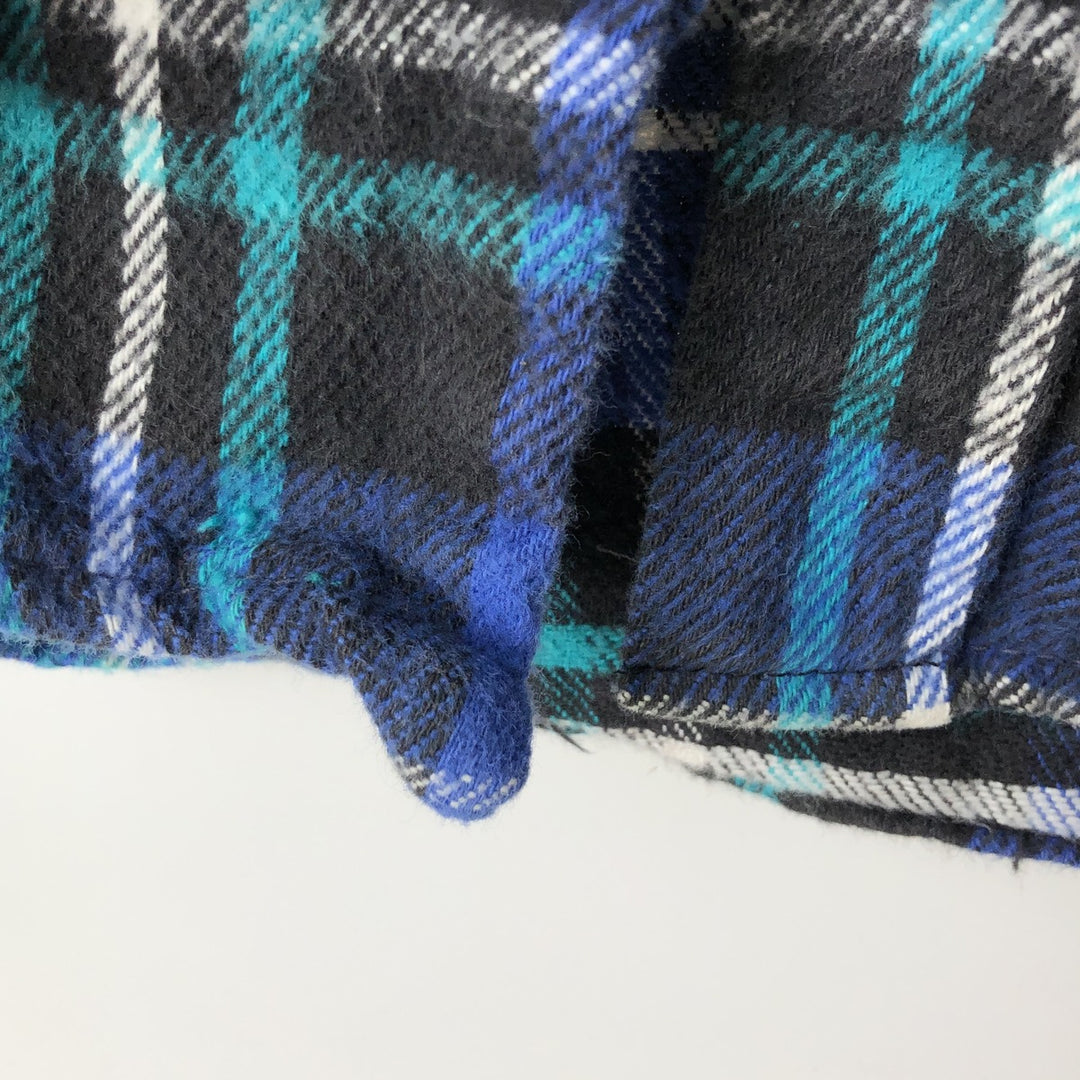 90'S FIELD and STREAM Long-Sleeve Flannel Check Shirt, Men's Size XL (Equivalent), Vintage unclear blue type Vintage Second Hand